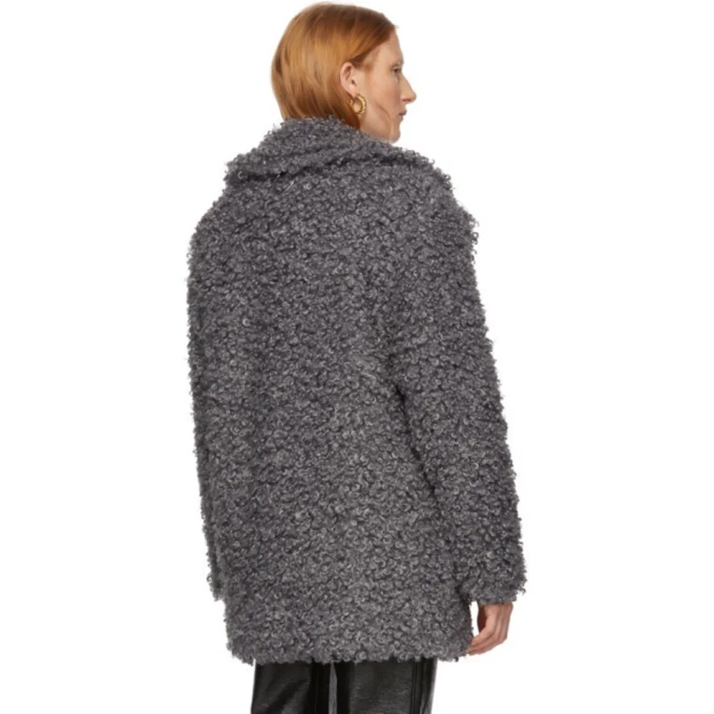 EUC $750 Tibi Grey Faux Curly Lamb Coat - Picture 3 of 16